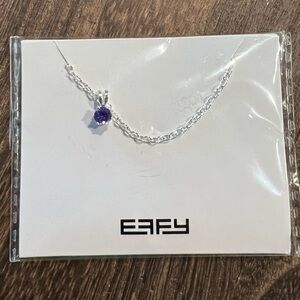 Effy Silver Tone Purple Glass Pendant Necklace 17” D18